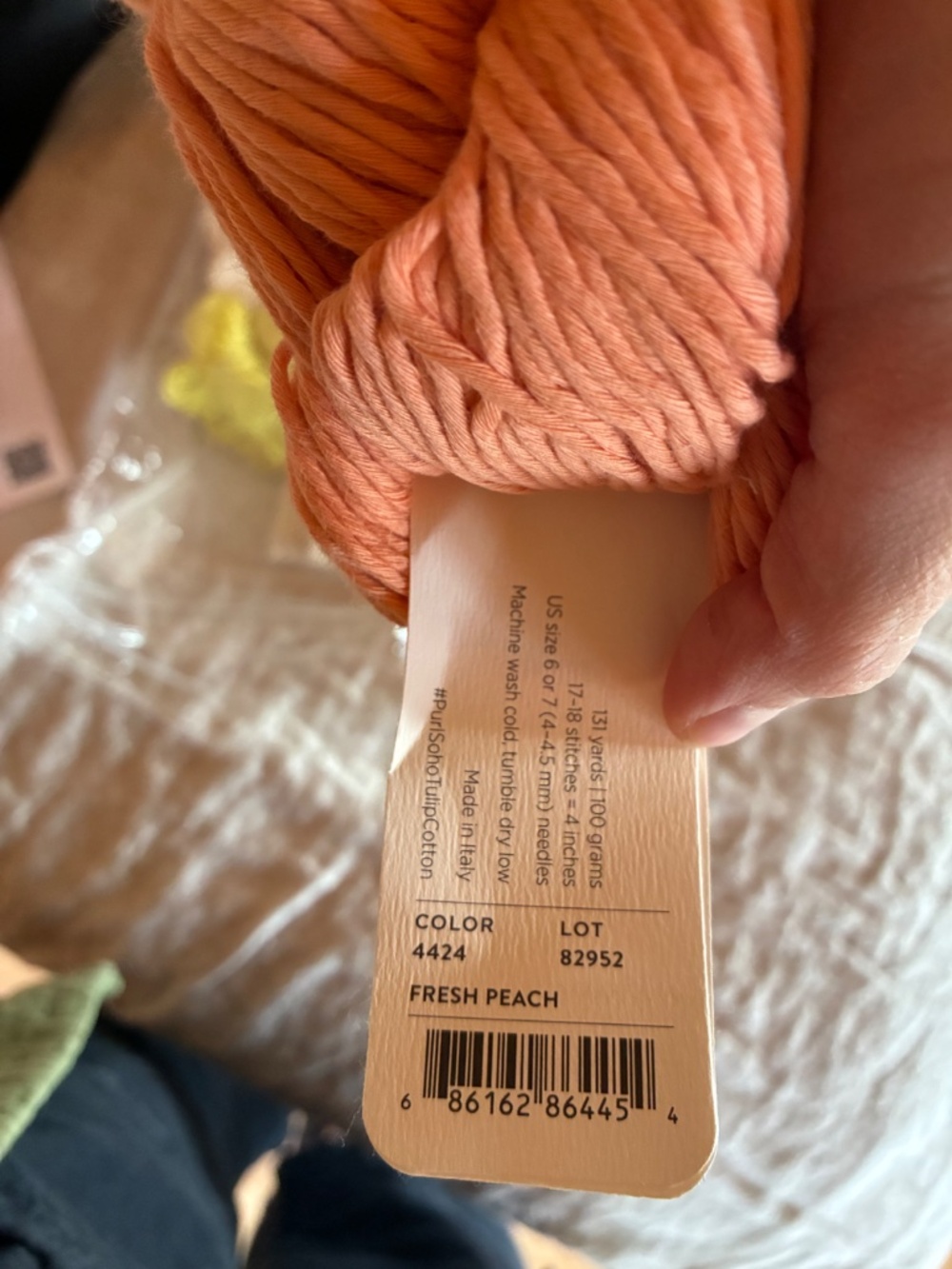 Purl soho tulip cotton 9 yarn skeins / colorful corner blanket kit - Picture 4 of 7